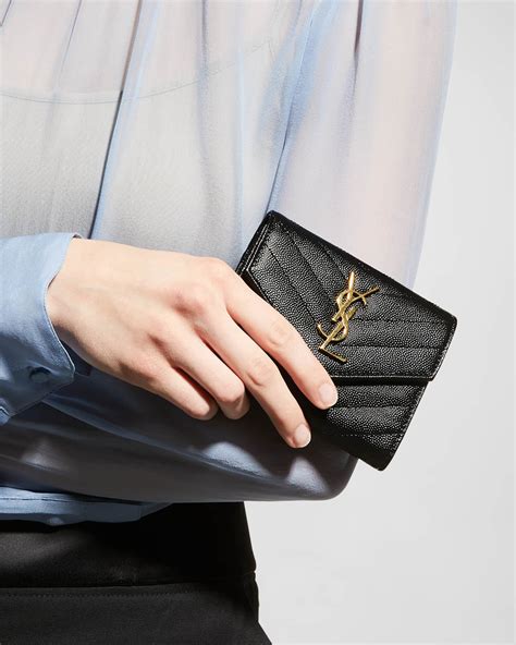 ysl trifold wallet review|YSL monogram wallet price.